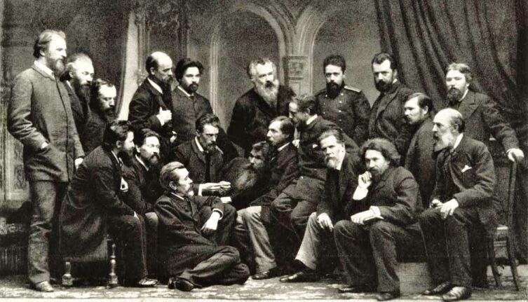 Группа членов Товарищества передвижных художественных выставок, 1886 г.