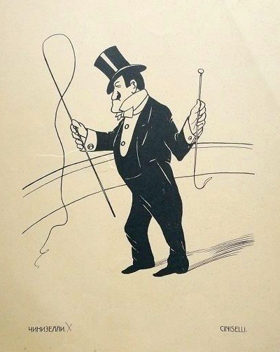 Сципионе Чинизелли. Карикатура Поля Робера. 1903 г.