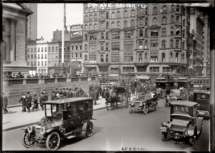 Уличное движение Нью-Йорка в 1913 г