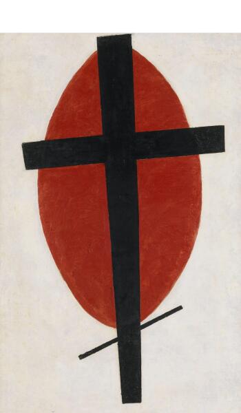 Казимир  Малевич, «Черный крест на красном овале», 1922 г.