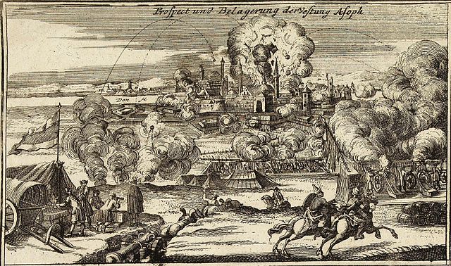 Изображение осады Азова в 1736 году