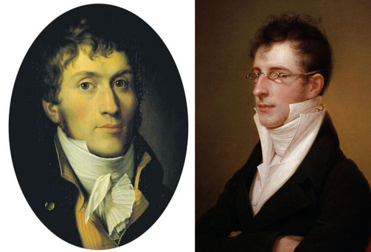 Шейные платки на картинах Кристоффера Вильхельма Эккерсберг, Рембрандта Пила начала XIX века