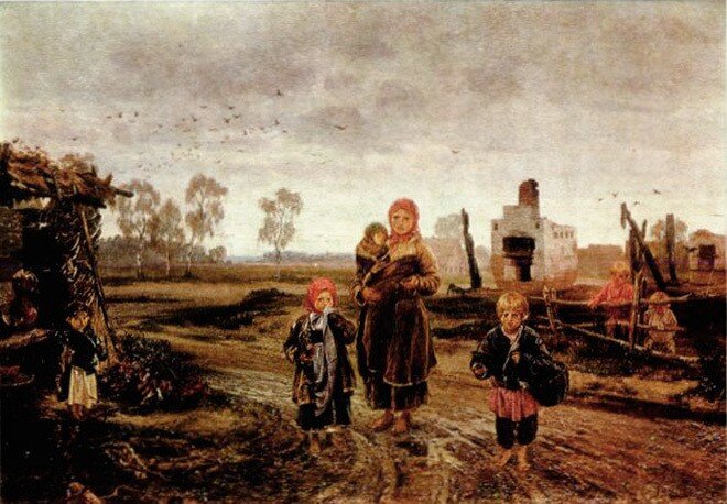 И. М. Прянишников, «Погорельцы», 1871 г.