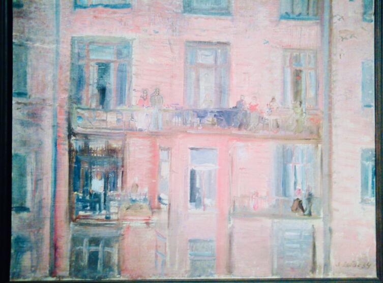 Александр Лабас, «Дом на Мясницкой улице». 1934 г. Александр Лабас, «Дом на Мясницкой улице». 1934 г.