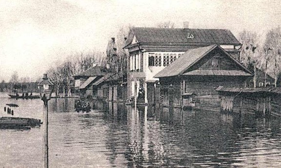 Весьегонск во время половодья