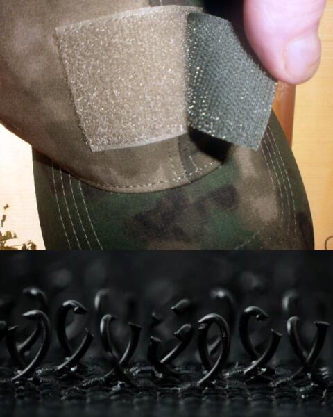 Внизу: липучка под микроскопом