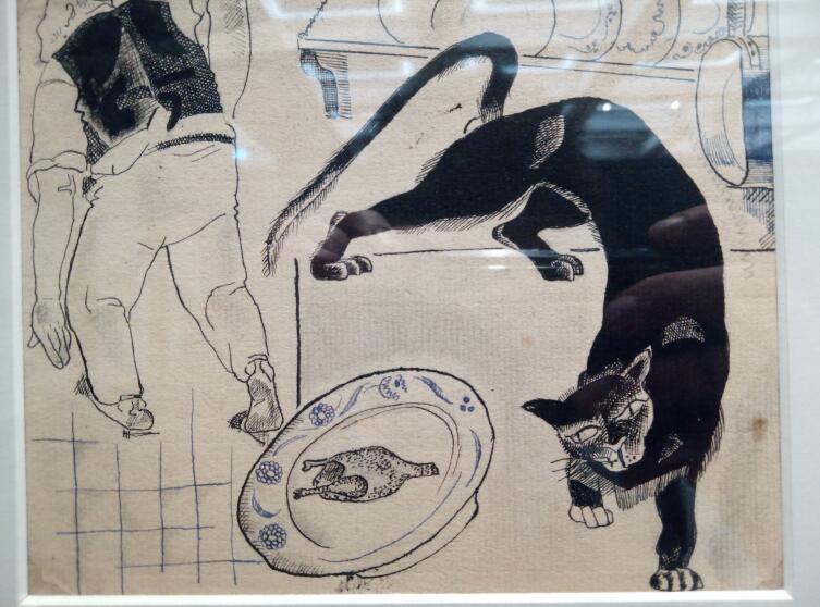 Иллюстрация к басне «Кот и повар», 1922 г.