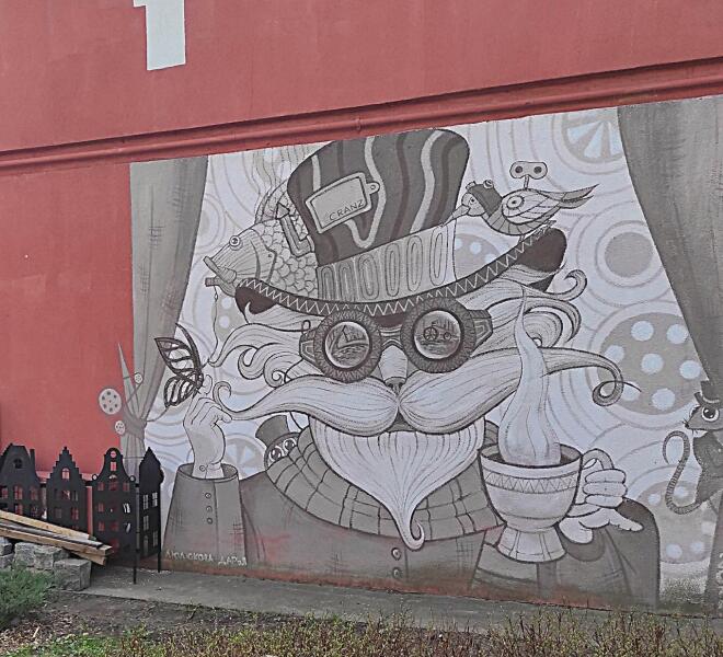 На стенах Зеленоградских домов появились многочисленные кошачьи муралы