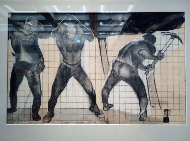 «В забое», эскиз. 1924−25 г.