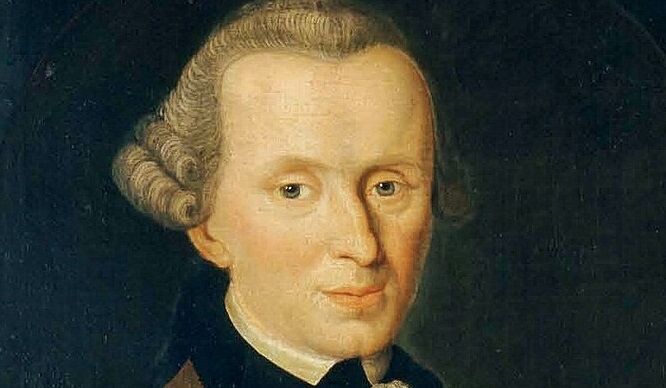 Прижизненный (1768 г.) портрет (фрагмент) Иммануила Канта кисти Иоганна Готлиба Беккера. Философу 44 года