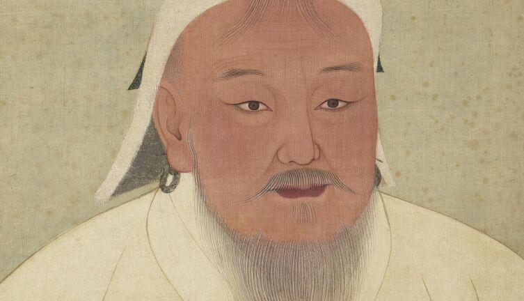 Портрет-репродукция Чингисхана времён династии Юань, (фрагмент), XIV век