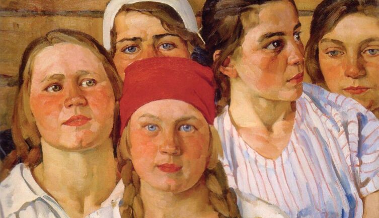 К. Ф. Юон, «Комсомолки. Подмосковный молодняк», 1926&nbsp;г.