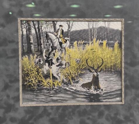 «На охоте», в основе которой — картина французского художника Поля Тавернье (1852—1943)