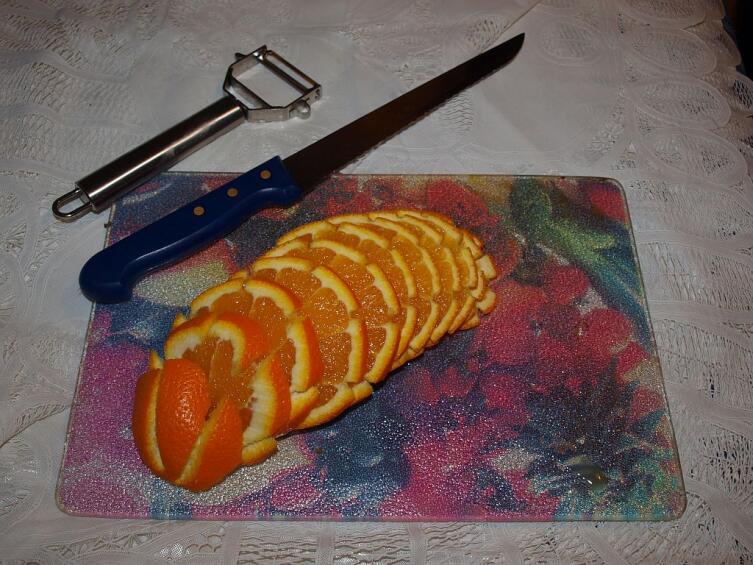 Инструменты и вид нарезки апельсина Инструменты и вид нарезки апельсина