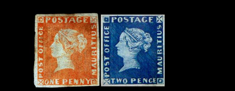 Марки Голубой и Розовый Маврикий Марки Голубой и Розовый Маврикий