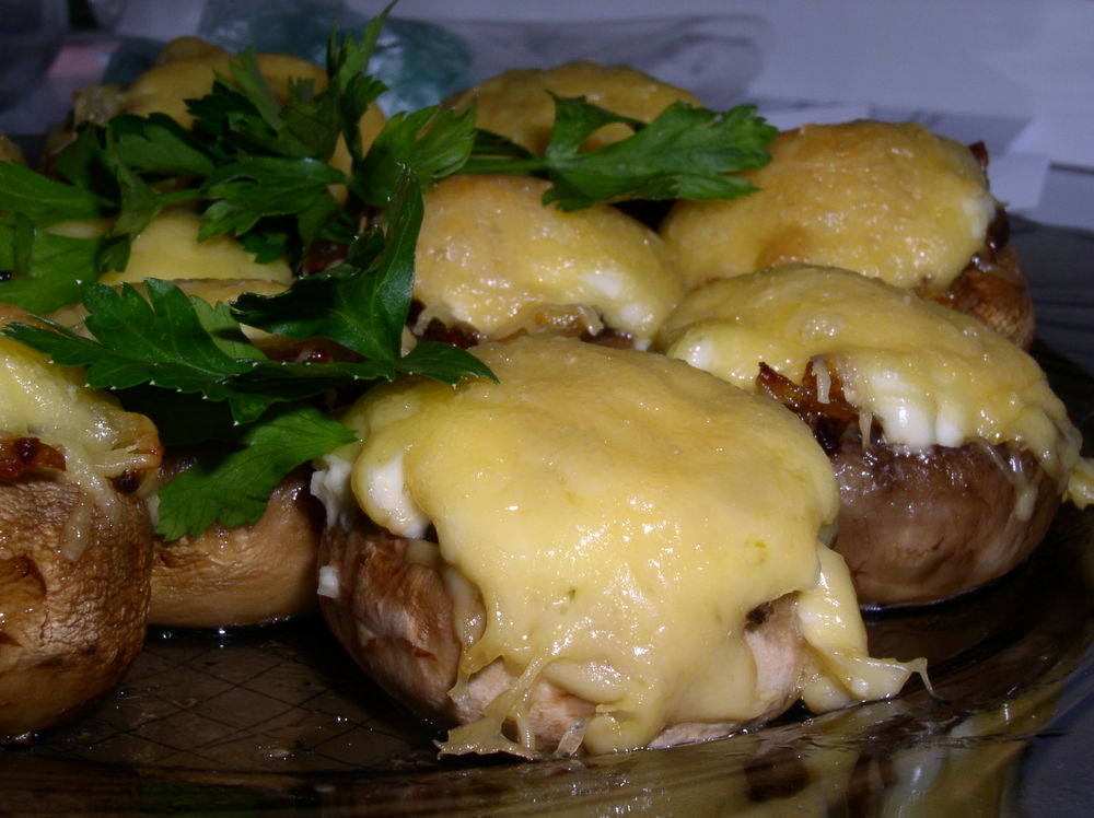 Фото Фаршированных Шампиньонов С Курицей
