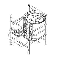 Чертёж посудомоечной машины Джоула Гоутона, 1850 год (был приложен к патентному письму)