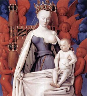 Жан Фуке изобазил Агнессу Сорель - фаворитку короля Франции Карла VII - в образе Мадонны.